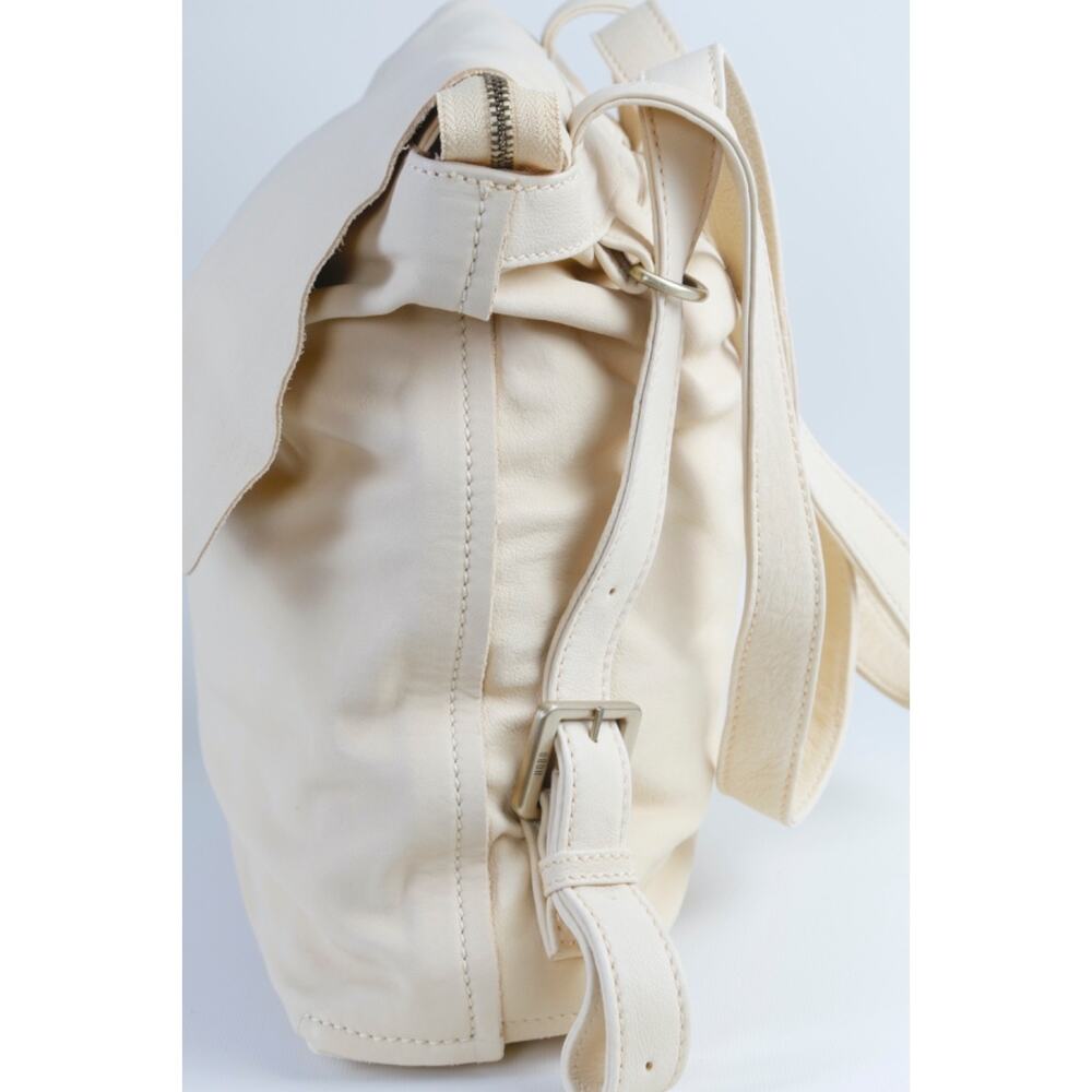 Hobo International Cream Leather Shoulder Bag Large Slouchy Tote Pocket Backpack - Picture 13 of 16